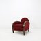 Art Deco Sessel aus rotem Samt 1