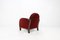 Art Deco Sessel aus rotem Samt 2