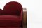 Art Deco Sessel aus rotem Samt 17