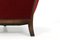 Art Deco Sessel aus rotem Samt 9