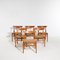 W2 Dining Chairs by Hans J. Wegner for C.M Madsens, 1950s, Set of 6 1