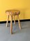 French Brutalist Stool in Pine, 1950s 1