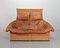 Sofá de retales de cuero coñac atribuido a Gerard Van Den Berg, Países Bajos, años 70, Imagen 26