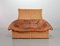 Sofá de retales de cuero coñac atribuido a Gerard Van Den Berg, Países Bajos, años 70, Imagen 25