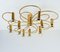 Sculptural Brass 13-Light Ceiling or Wall Flushmount Lamp from Leola, 1970s, Image 3