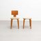 Plywood and Upholstery Chair and Stools attributed to Cor (Cornelius Louis) Alons for Den Boer, Set of 2, Image 3