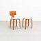 Plywood and Upholstery Chair and Stools attributed to Cor (Cornelius Louis) Alons for Den Boer, Set of 2 7