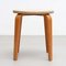 Plywood and Upholstery Chair and Stools attributed to Cor (Cornelius Louis) Alons for Den Boer, Set of 2 5