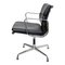 Ea-208 Softpad Stuhl aus schwarzem Leder von Charles Eames für Vitra 4