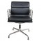 Ea-208 Softpad Stuhl aus schwarzem Leder von Charles Eames für Vitra 1