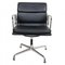 Silla Ea-208 Softpad de cuero negro de Charles Eames para Vitra, Imagen 1