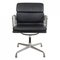 Ea-208 Softpad Chair aus schwarzem Leder & Chrom von Charles Eames für Vitra, 1990er 1
