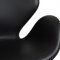Sofá Swan de cuero negro de Arne Jacobsen para Fritz Hansen, década de 2000, Imagen 5