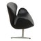 Swan Sofa in Black Leather by Arne Jacobsen for Fritz Hansen, 2000s, Image 2
