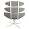 Corona Sessel mit weißem Gestell aus grauem Stoff von Poul M. Volther 3