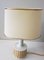 White Table Lamp with Porcelain Foot and Gold Ornamental, 1960s 4