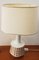 White Table Lamp with Porcelain Foot and Gold Ornamental, 1960s 2