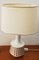 White Table Lamp with Porcelain Foot and Gold Ornamental, 1960s, Image 2