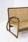 Italian Wood and Rattan Rationalist Loveseat, 1920s, Image 12