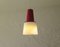 Lámpara colgante modernista en rojo y blanco, años 50, Imagen 3