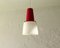 Lámpara colgante modernista en rojo y blanco, años 50, Imagen 1
