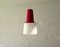 Modernist Red & White Pendant Lamp, 1950s 5