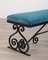 Vintage Bench in Iron and Fabric, 1950s, Image 6