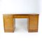 Czechoslovakian Bauhaus Desk in Oak with Roller Doors, 1940s, Image 1