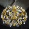 Lámpara de araña Hollywood Regency vintage dorada con cristal de Palwa, Imagen 2