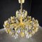 Lámpara de araña Hollywood Regency vintage dorada con cristal de Palwa, Imagen 3