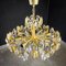 Lustre Hollywood Regency Vintage Doré avec Verre de Cristal de Palwa 3