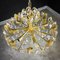 Lámpara de araña Hollywood Regency vintage dorada con cristal de Palwa, Imagen 4