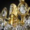 Lámpara de araña Hollywood Regency vintage dorada con cristal de Palwa, Imagen 8
