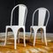 Brocante White Model A Chairs from Tolix, 1930s, Set of 2 3