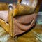 Antique Brown Leather Armchair, 1930s, Image 8