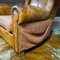 Fauteuil Antique en Cuir Marron, 1930s 8