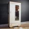 Brocante White Wardrobe with Mirror, 1950s 1