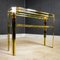 Vintage Hollywood Regency Brass and Glass Console Table 2