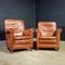 Fauteuil Vintage en Cuir Cognac 1