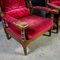 Antique Armchair with Red Upholstery & Oak 8