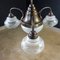 Lampada vintage a tre braccia in vetro lattimo, Immagine 4