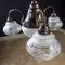 Vintage Lampe mit Drei Armen aus Milchglas 2
