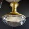 Antique Lamp with Bol Glass Hood and Gold Fixed Fixture by Peter Behrens, 1920s 2