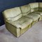 Vintage Modular Corner Sofa in Green Leather, Set of 6 3