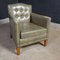 Fauteuil Vintage en Cuir Vert 2