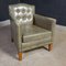 Vintage Armchair in Green Leather 2