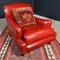 Vintage Armchair in Red Leather 1