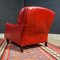 Vintage Armlehnstuhl aus rotem Leder 3