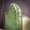 Vintage Green Leather Wingback Armchair 7