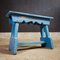 Brocante Blue Wooden Stool, 1920s, Image 1
